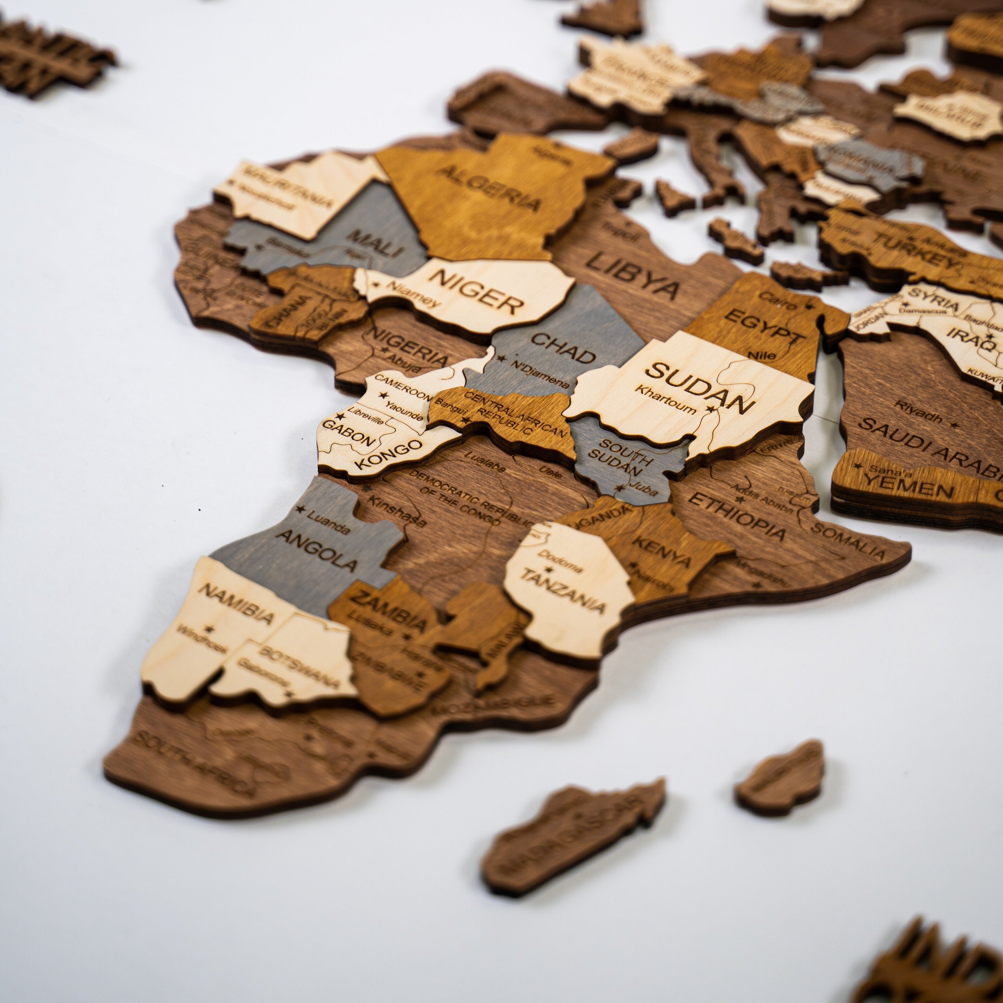 Wooden World Map 200x100 cm brown (5) full