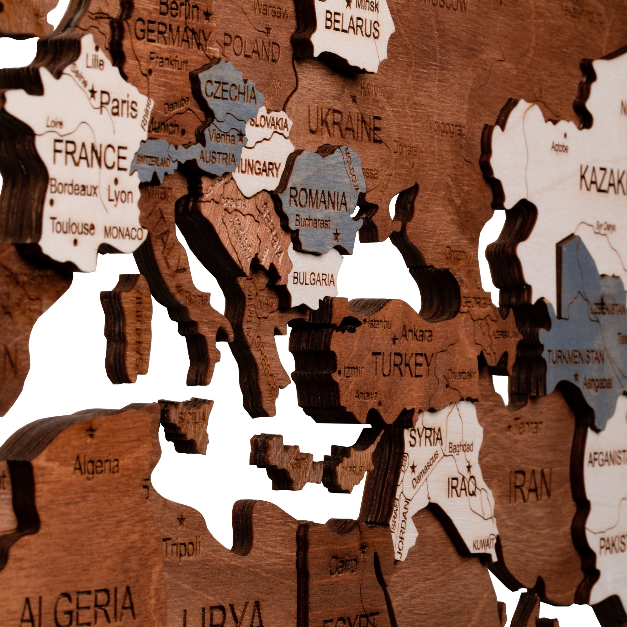 Wooden World Map 200x100 cm brown (5) full