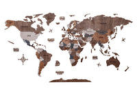 Wooden World Map 200x100 cm brown (5) standard