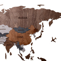 Wooden World Map 150x75 cm brown (5) standard