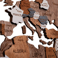 Wooden World Map 200x100 cm brown (5) standard