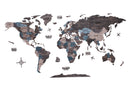 Wooden World Map 150x75 cm dark gray (3) full