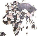 Wooden World Map 150x75 cm light gray (6) standard