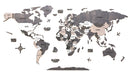 Wooden World Map 200x100 cm light gray (6) standard