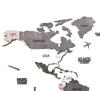 Wooden World Map 150x75 cm light gray (6) standard