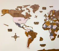 Wooden World Map 150x75 cm brown (5) standard