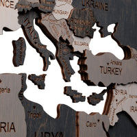 Wooden World Map 200x100 cm light gray (6) standard