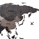 Wooden World Map 200x100 cm light gray (6) full