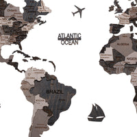 Wooden World Map 200x100 cm light gray (6) full